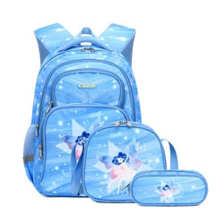2024 Custom Silk Printing School Bag Set Eco Friendly Waterproof Fabric School Kids Backpack Set