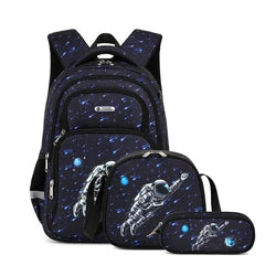 2024 Custom Silk Printing School Bag Set Eco Friendly Waterproof Fabric School Kids Backpack Set