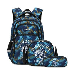 2024 Custom Silk Printing School Bag Set Eco Friendly Waterproof Fabric School Kids Backpack Set