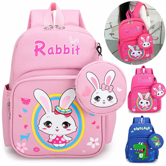 BEYOND Custom Animal Kids Kindergarten School Backpack Cartoon Cute Rabbit Children Primary School Bags for Children Girls