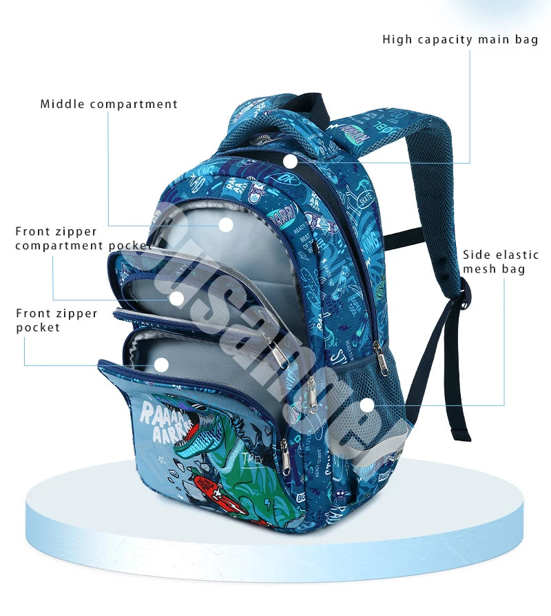 2024 Custom Silk Printing School Bag Set Eco Friendly Waterproof Fabric School Kids Backpack Set