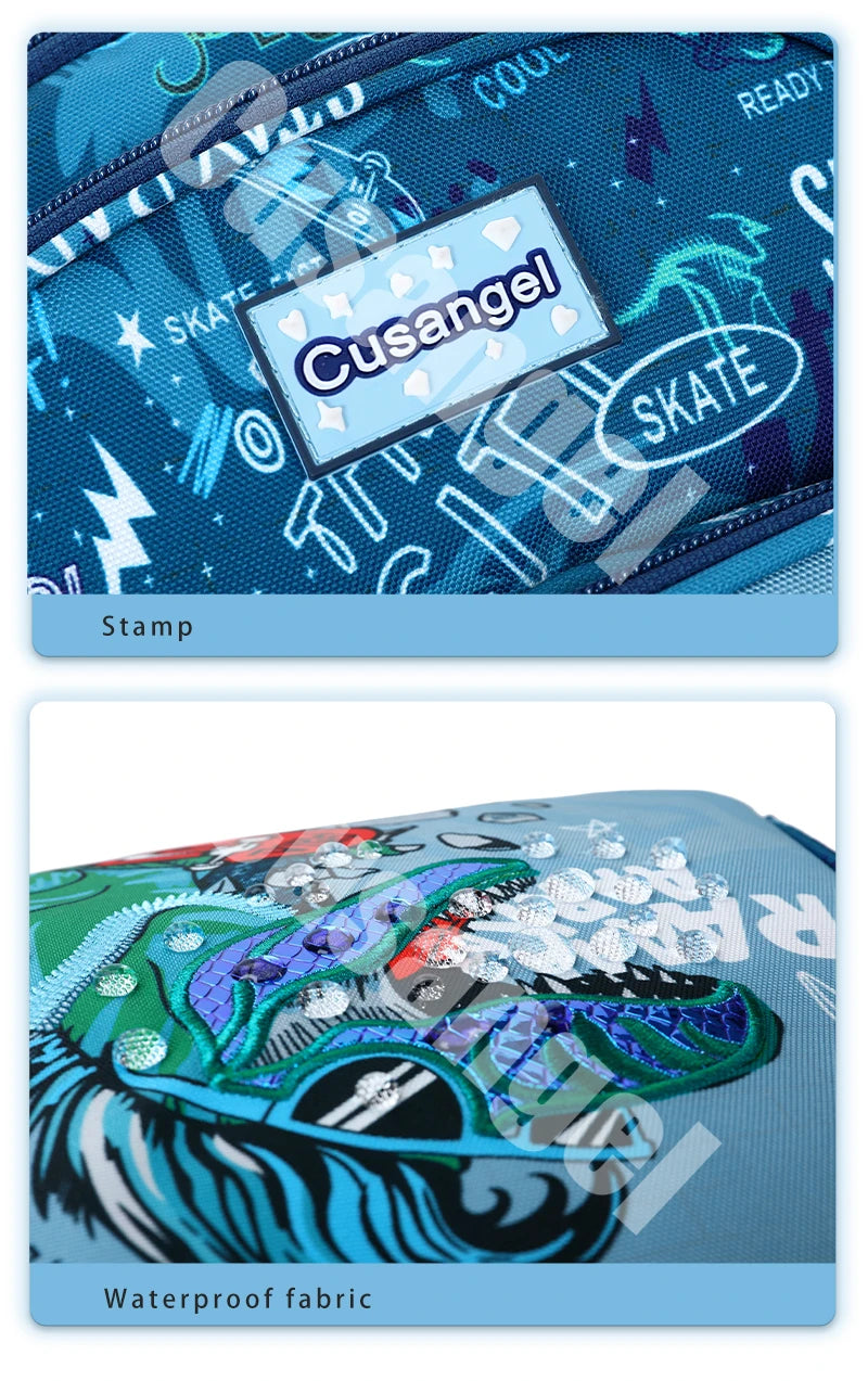 2024 Custom Silk Printing School Bag Set Eco Friendly Waterproof Fabric School Kids Backpack Set