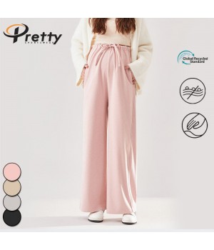 Women's Pregnant Straight Leg Pants Outside Wear Wool Thickened Pants Large Size Velvet Rope Hanging Loose Frenum Pants